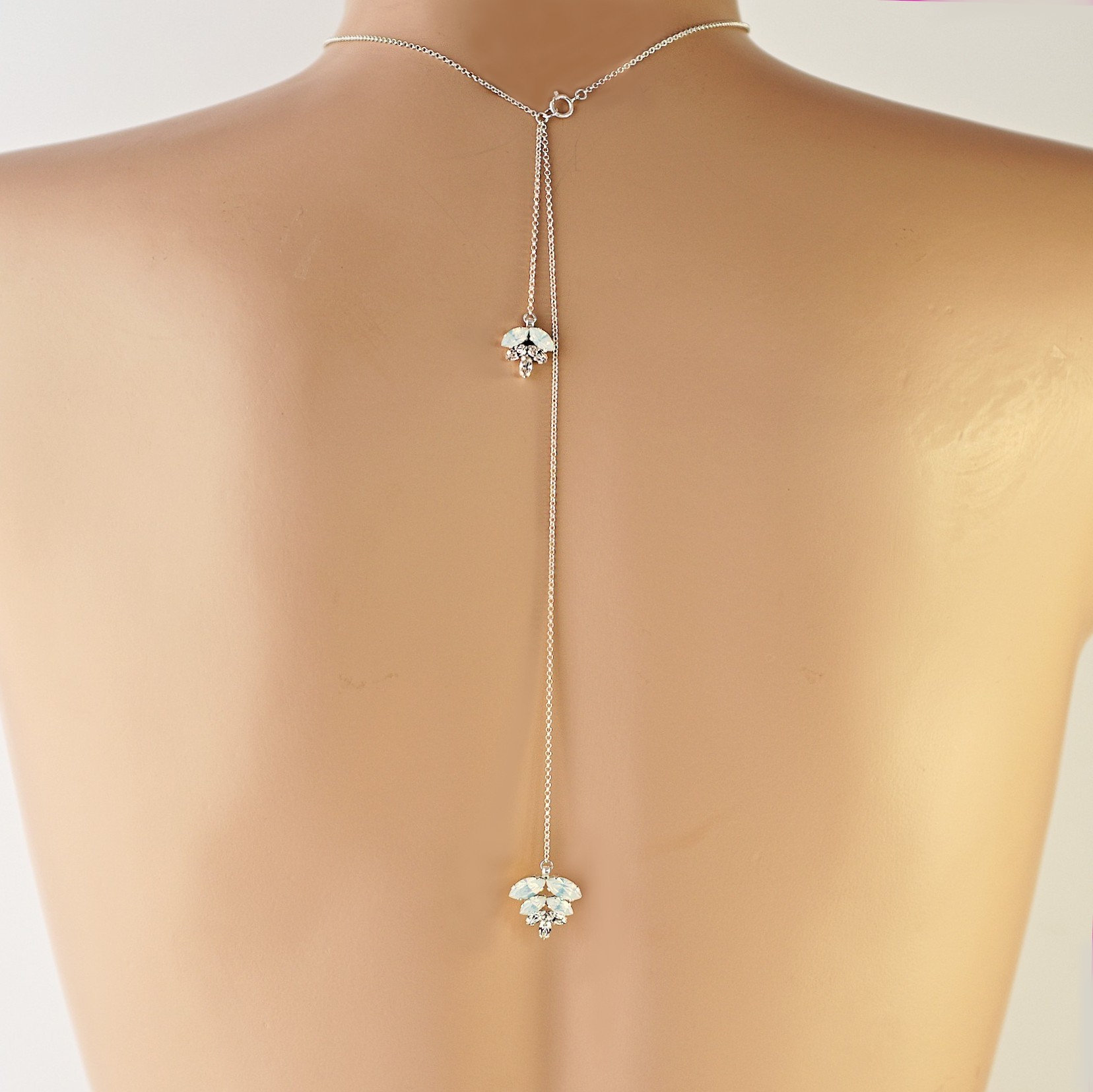 Long V Back Necklace Tina - myonewedding.co.uk