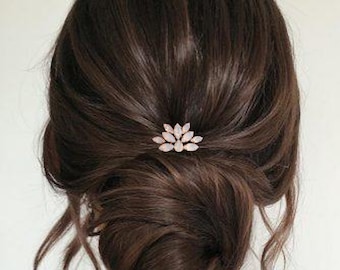 Pettine per capelli opale, pezzo per capelli da sposa, pezzo per capelli in oro rosa, pettine per capelli in cristallo, pettine per capelli da sposa, accessori per capelli Swarovski