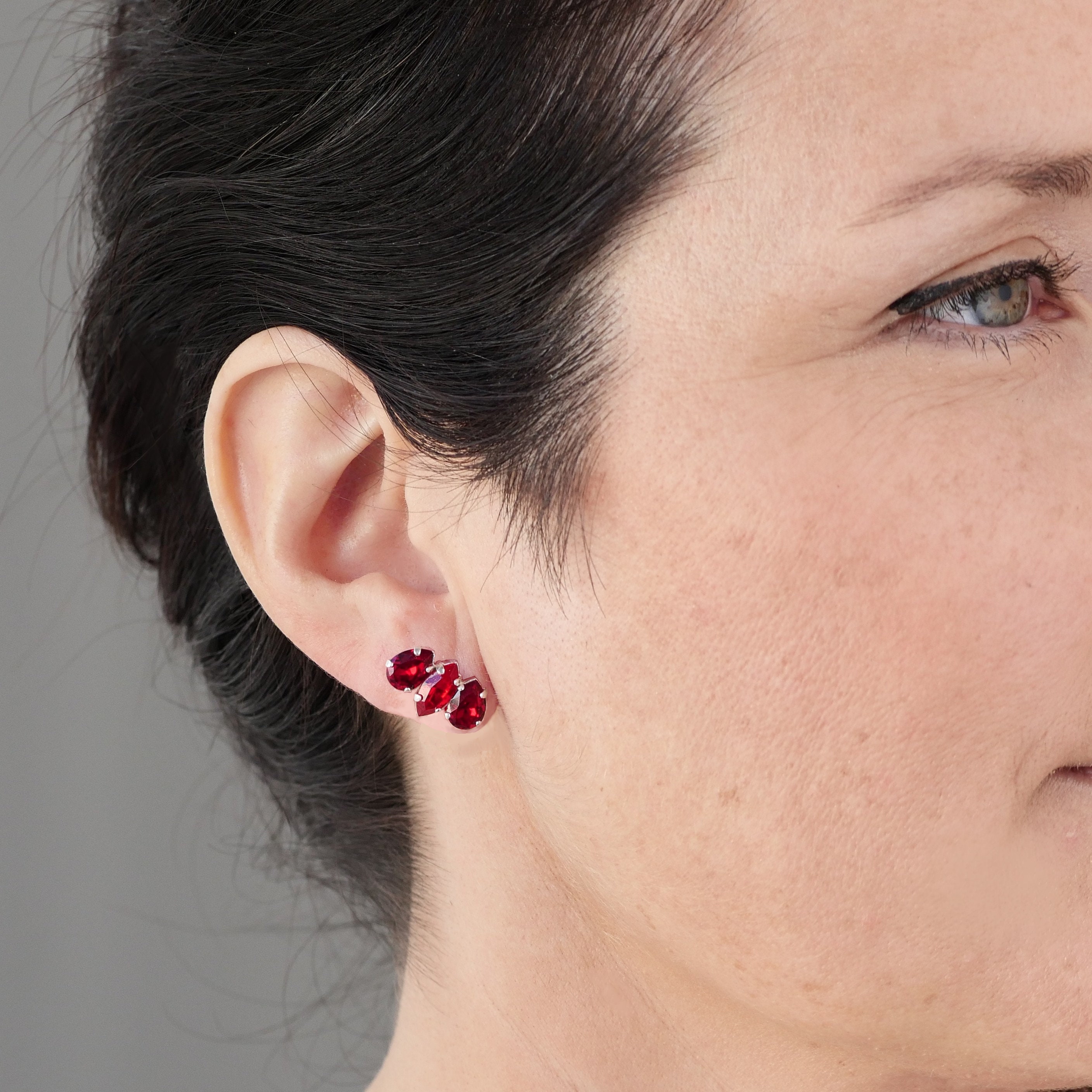 Pendientes rojos pendientes cristal pendientes Swarovski Etsy