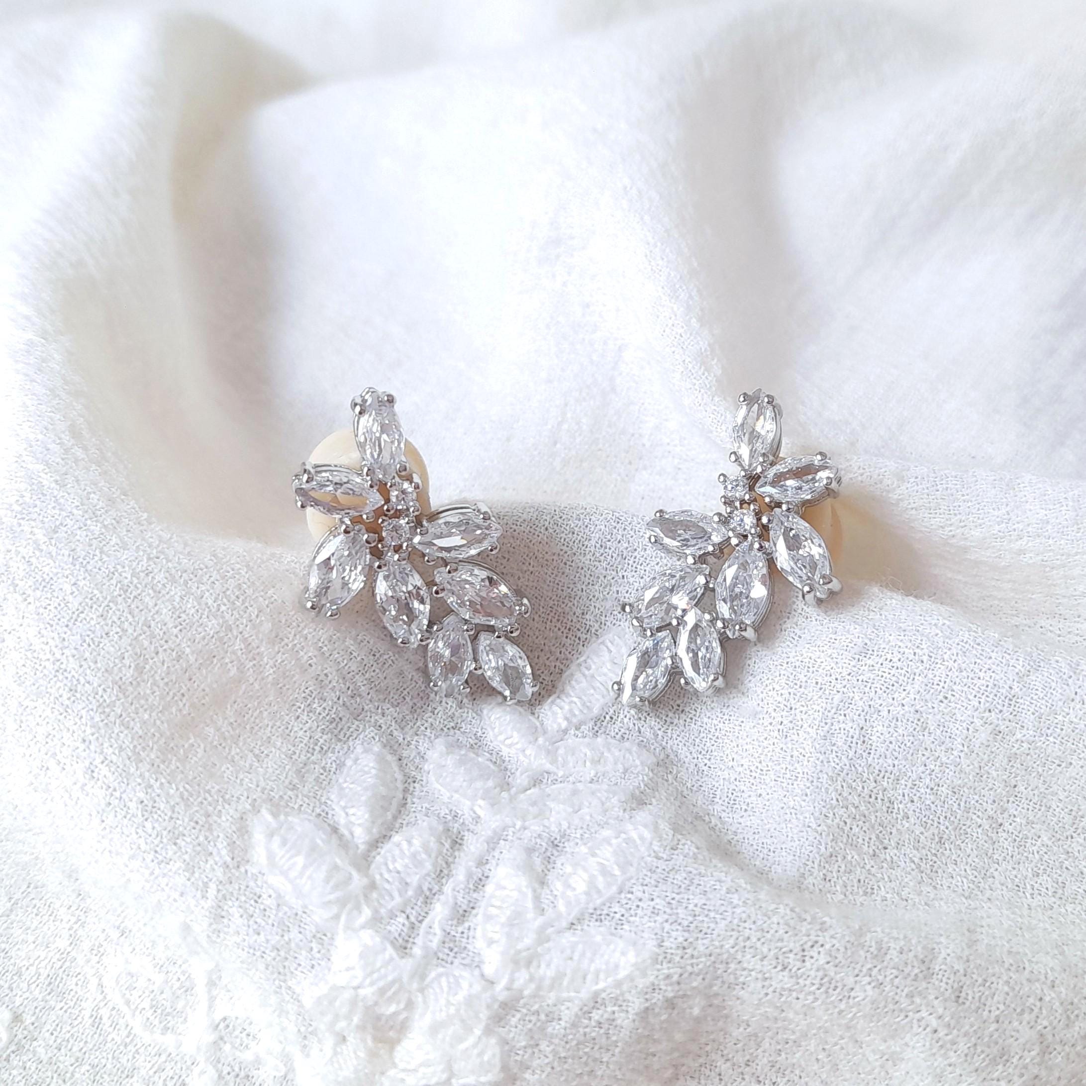 Zierliche Plug-Ohrringe für Hochzeit, Zirkonia Ohrstecker für Tunnel, 5mm 6mm 8mm 10mm Plugs Brautschmuck, Ohrringe für gedehnte Ohrlöcher