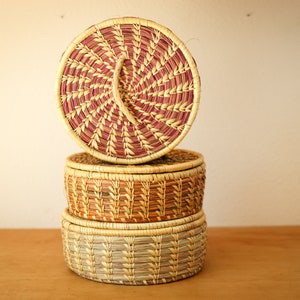 Round Basket with Lid Handmade & Fair Trade
