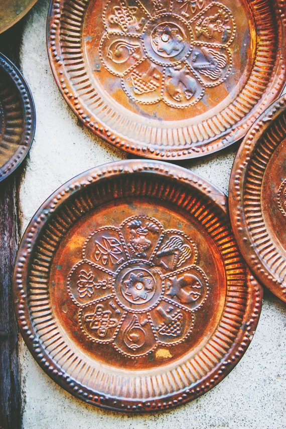 Copper Plates in Kathmandu Nepal, Asia Travel Photography 