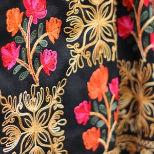 Black Embroidered Scarf | Fair Trade