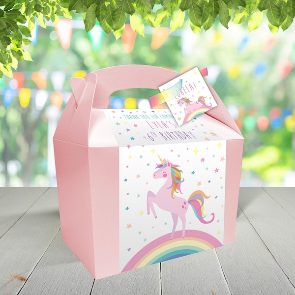 Personalised Unicorn Party Treat Box