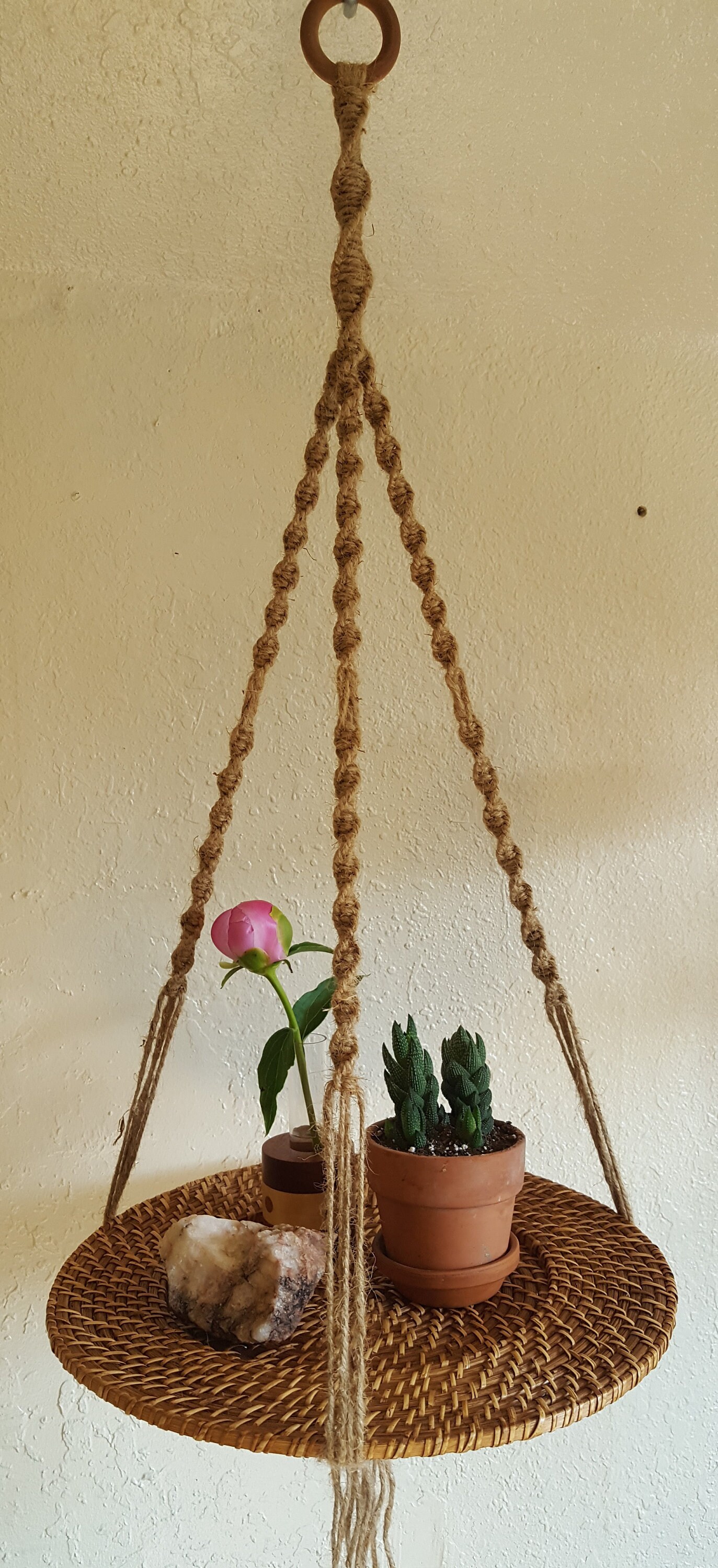 Macrame Jute Hanging Tray Etsy