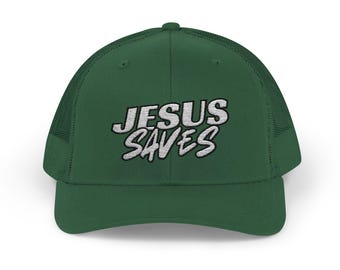 Jesus Saves Embroidered Hat: Christian Baseball Cap