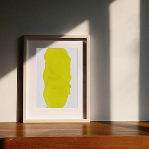 Vibrant Yellow Minimalist Abstract Wall Art Print, Digital Download, Painting, Living Room Décor