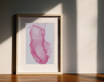 Light Red Minimalist Abstract Wall Art Print, Digital Download, Painting, Living Room Decor