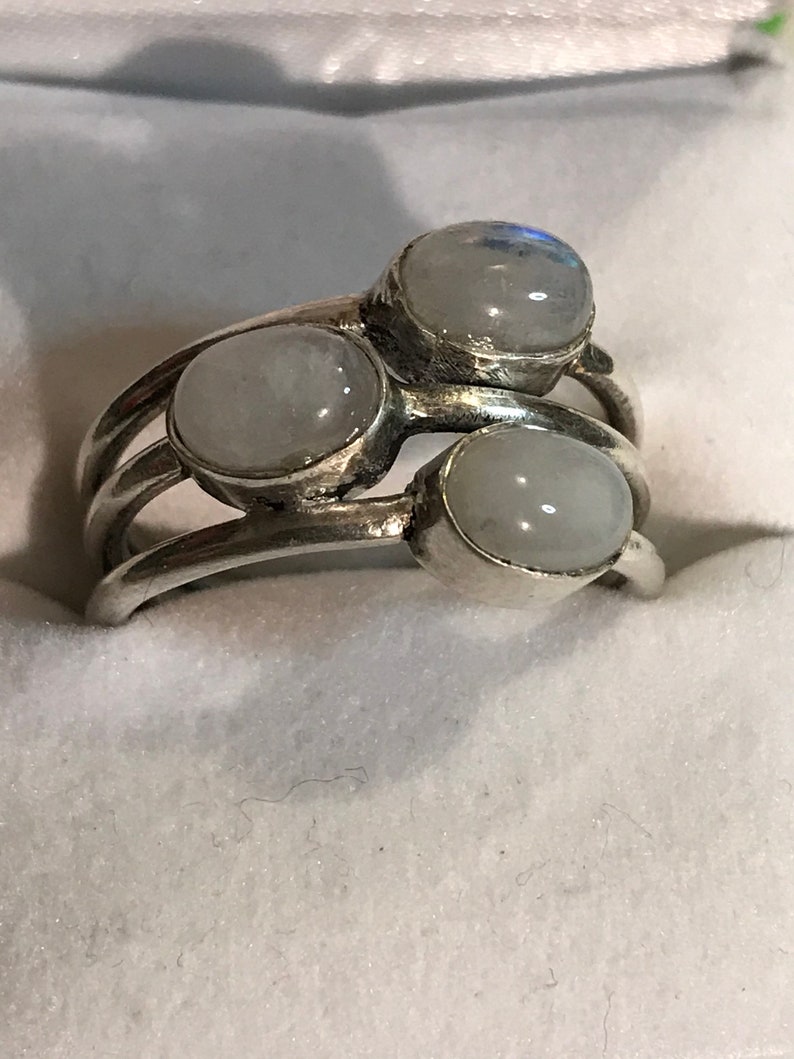 Free Shipping USA Sterling Silver Canada Moonstone Ring Size 10 12