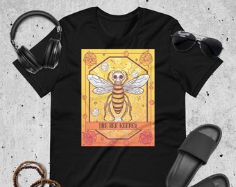 Bee Lover Gift T-Shirt Unique Bee Keeper Gift Skeleton Gift T Shirt Tarot Card Gift TShirt Unisex Honey Lover Gift Tee Tarot Card Tee Apiary