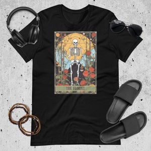 Flower Lover Gift T-Shirt Florist Gift Skeleton Gift T Shirt Tarot Card Gift TShirt Unisex Rhythm Botanical Lover Gift Tee Tarot Card Tee