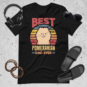Beste Pommeren vader ooit T-shirt, hond papa shirt, Pommeren cadeau, specifiek ras tee, hondenliefhebber tee, papa&#39;s dag cadeau, Pom papa shirt