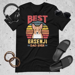 Best Basenji Dad Ever T-Shirt, Top Dog Dad Tee, Belgian Congo Lover&#39;s Perfect Gift, Pet Dad Apparel, Congo Bush Owner, Dog Owners Present