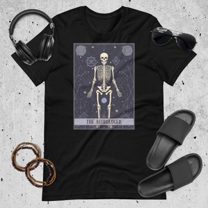 Astrología regalo camiseta única astrólogo regalo esqueleto regalo camiseta tarot tarjeta regalo camiseta unisex ritmo zodiaco amante regalo camiseta tarot tarjeta