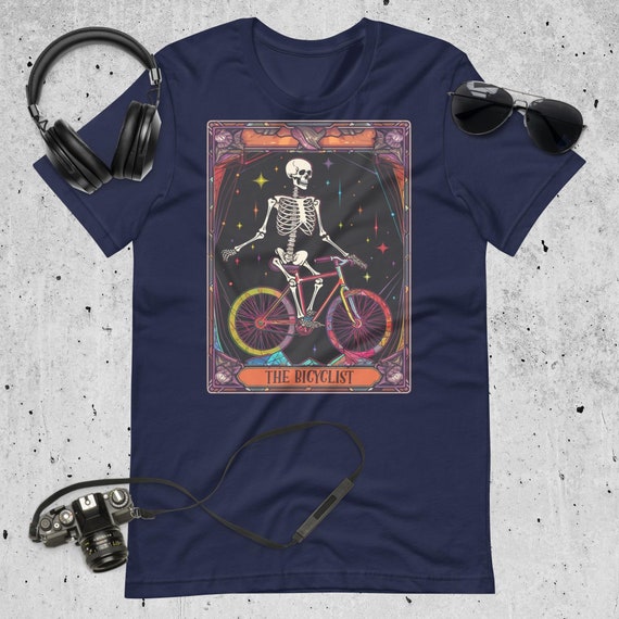 Bicycle Lover Gift T shirt Unique Cyclist Gift Skeleton Gift T Shirt Tarot Card Gift Tshirt Unisex Mountain Bike Lover Gift Tee Tarot Card Etsy