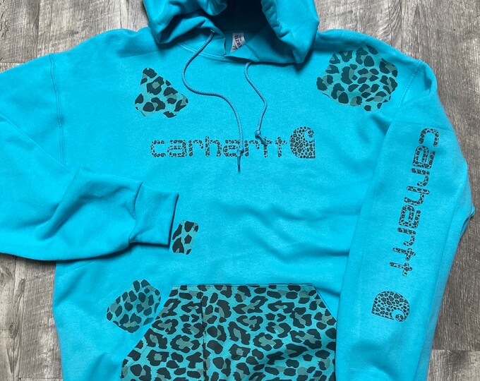 Cheetah Carhartt Hoodie Etsy
