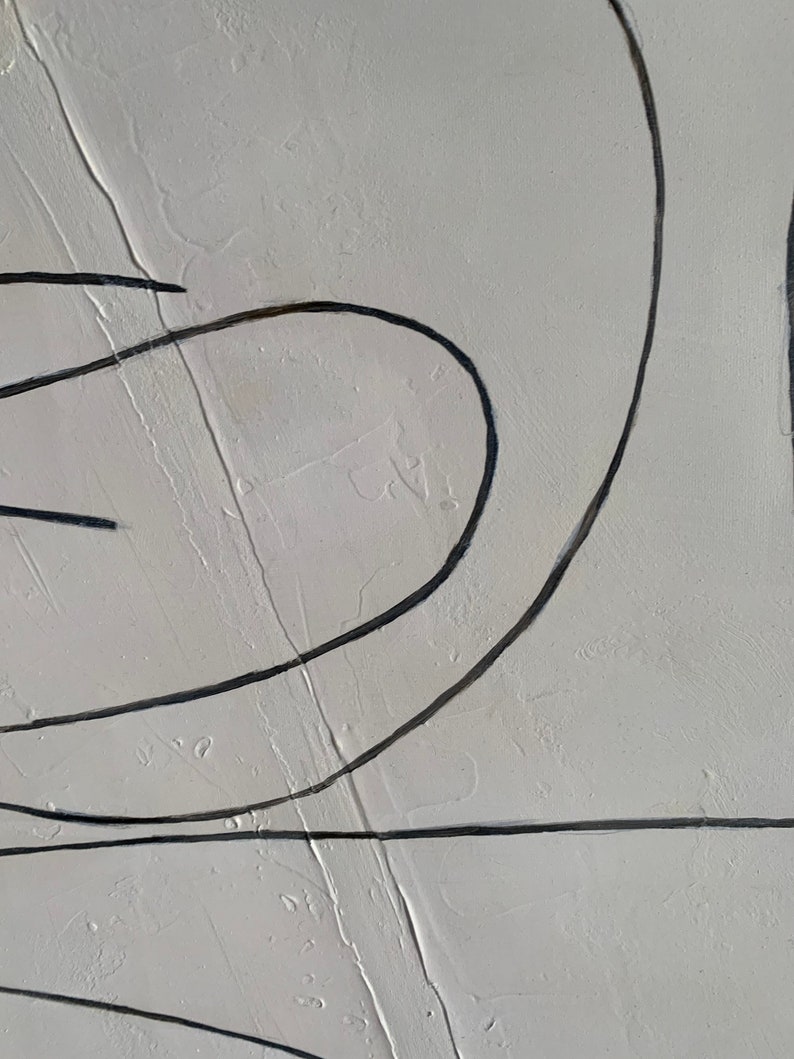 Lines Paint Big White Square Abstract Oil Paint Contemporary Etsy