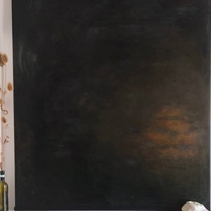 Black big oil picture Minimalistic Abstract oil paint Hand painted picture Contemporary Art UNSTRETCHED PRE-ORDER