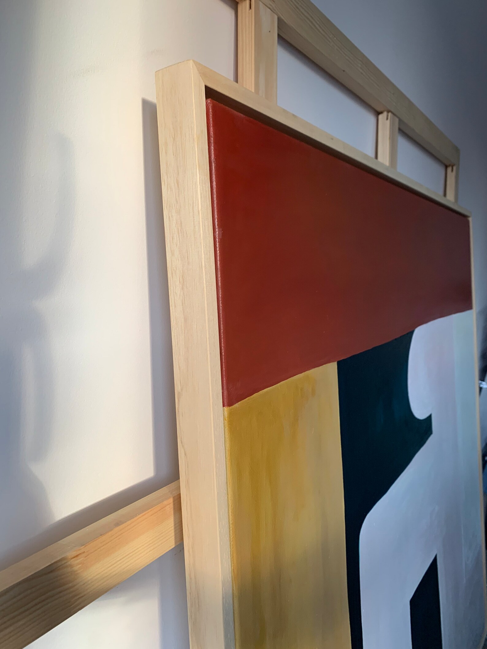 Red Geometric Square Abstract Oil Paint Geometric Red White Yellow ...