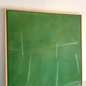 Green Square abstract oil paint Contemporary Art Abstract Paint Size optionally Hand painted Original Picture PRE-ORDER 100x100cm40x40 image 4