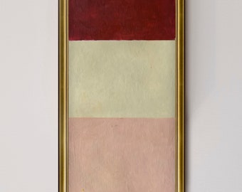 Pink and white geometric Original painting Oil picture in golden frame Abstract oil painting Contemporary Art  PRE-ORDER 14”x35”(40x90)cm