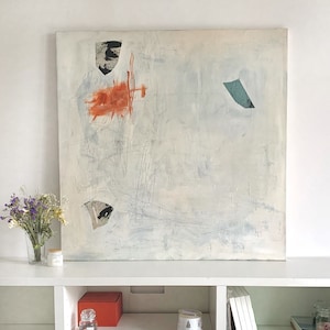 Quadro dipinto a olio bianco con texture astratta Arte contemporanea Pittura astratta Dipinto a mano Quadro originale PRE-ORDINA (100 x 100 cm) 39”x39”