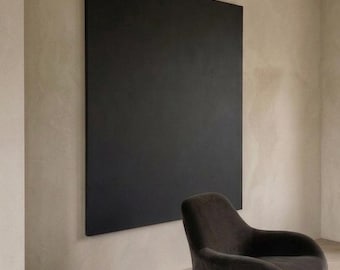 Black big oil picture Minimalistic Abstract oil paint Hand painted picture Contemporary Art UNSTRETCHED PRE-ORDER