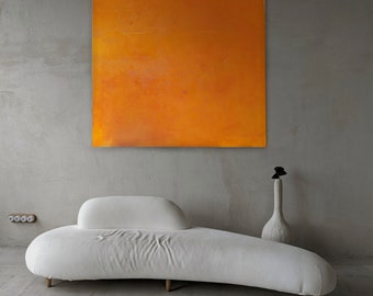 Orange Big size picture Minimalistic Abstract oil paint Hand painted picture Contemporary Art  PRE ORDER  55”x62”(140x160cm) UNSTRETCHED