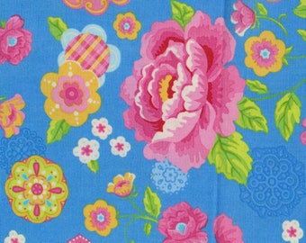 Moda Gypsy Girl Lily Ashbury #11460 | bright happy flowers patchwork pink blue quilt fabric BTHY PRE-CUT ~18" x 44"