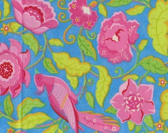 Moda Gypsy Girl Lily Ashbury #11461 | vibrant pink birds in flowers and vines quilt fabric BTHY PRE-CUT ~18" x 44"