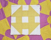 Vintage Quilt Zipper Pouch, Squishy Handmade from a 1910s Churn Dash quilt 9-1 2 quot x 9-1 2 quot