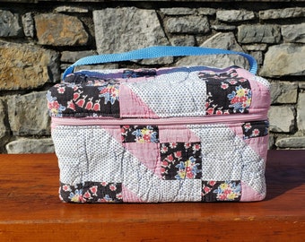 Vintage Quilt Lunchbox ~ 1940s Jacob's Ladder Quilt