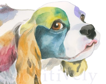 Cavalier King Charles Spaniel fine art prints of original watercolor paintings. Limited edition.