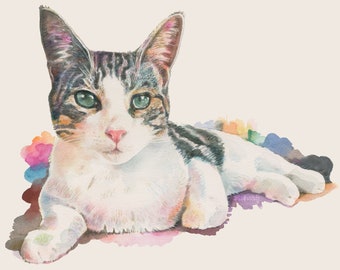 Custom Watercolor Pet Portrait 8 x 10