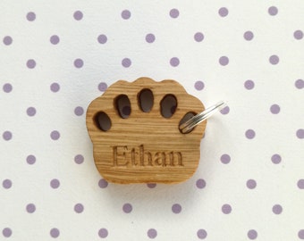 Additional Personalised Small Paw for Bear Keyring