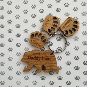 Personalised Bear Keyring Made From Oak, A Perfect Gift for Father's Day, Mother's Day, New Parents, Grandparents or a Special Birthday Gift image 10