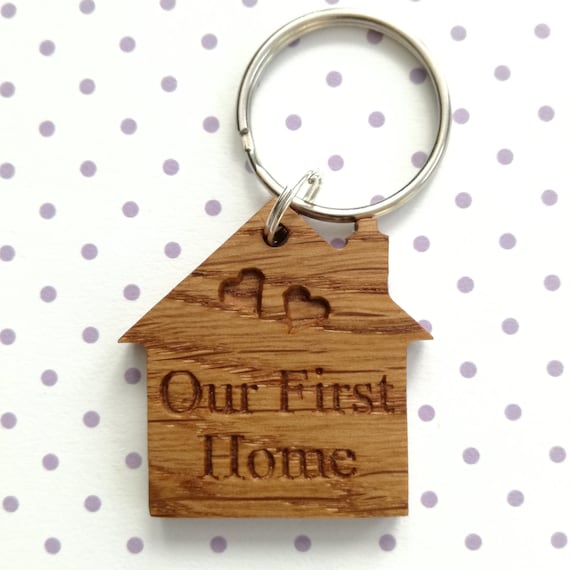 Personalised Oak House / Home Keyring Housewarming New Home Gift New House Personalised Oak House / Home Keyring Housewarming New Home Gift New House