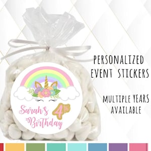 Unicorn Stickers, Unicorn Birthday Stickers, Unicorn, Happy Birthday Stickers,  Favor Stickers, 1st Unicorn Birthday Stickers, Unicorn