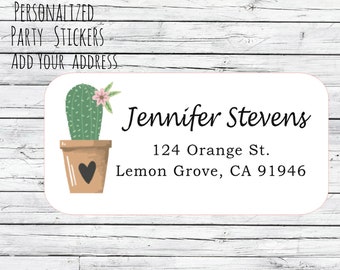 Cactus, Desert, Return Address Labels Stickers Return Address Labels, Cute Address Labels, Return Address Labels, Personalized
