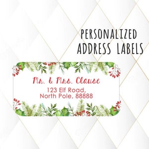 30 Christmas Address Sticker, Christmas Tree Address Label, Family Return Address Sticker, Christmas Card Address Label, Holiday Address