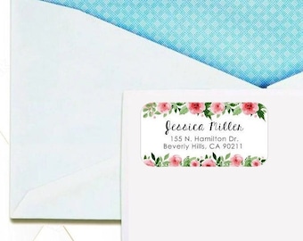 Return Address Labels Stickers Floral Return Address Labels, Cute Address Labels, Flowers Return Address Labels, Floral Address Labels