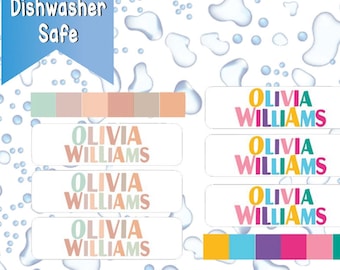 Waterproof Name Labels for Girls, School, Daycare and Camp Labels, Personalized and Custom with Name for kids
