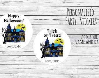 Halloween Treat Bag Stickers Trick Or Treat Stickers Party Custom Personalized Thanks For Coming Stickers Goodie Bag Gift Party Box Stickers