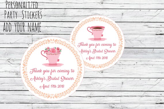 Thank You Bridal Shower Stickers Wedding Labels Labels Wedding Favor Tea Party Teacup Love is brewing Bridal Shower Tea Bridal