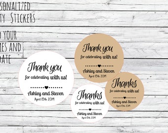 Thank You Wedding Favor Stickers Kraft Brown Favour Wedding Labels Tags Thank You Labels Seals Wedding Bridal