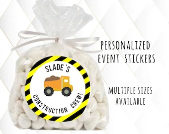 Construction Birthday Stickers, Loads of Fun Stickers, Construction Crew Labels, Dump Truck Stickers, Personalized Construction
