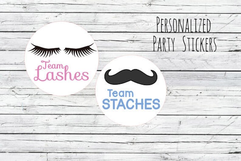Baby Shower Voting Team Girl You Choose Size Labels Favor Tags Lashes or Staches Gender Reveal Party Stickers Team Boy