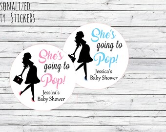 Stickers boîte de pop-corn She's Going to Pop, Stickers Going To Pop, Étiquette sucette, Baby shower, Stickers, Étiquette autocollante, Shower de bébé