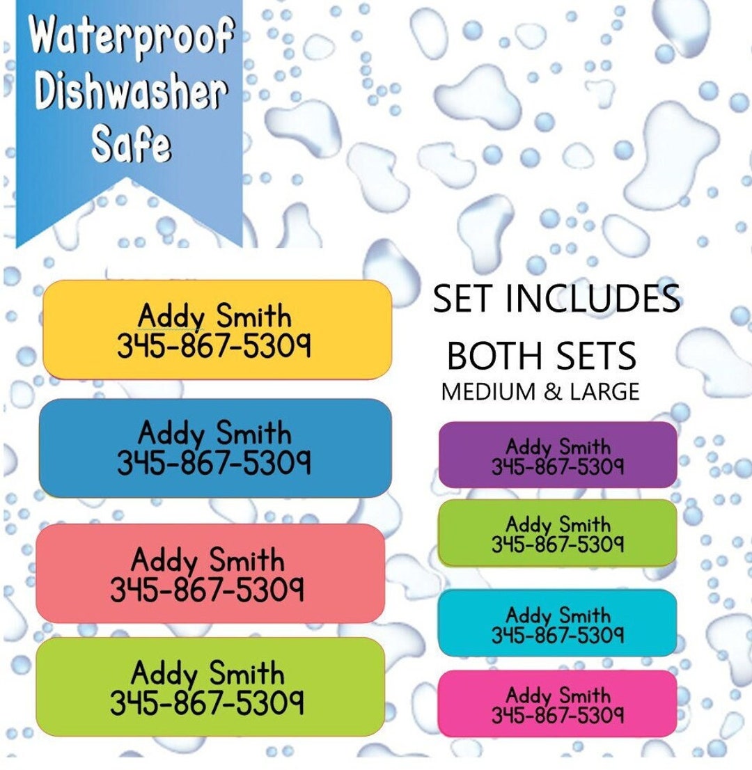 Daycare Labels, Phone Numbers Dishwasher Safe Labels, Waterproof Labels