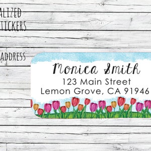 Return Address Labels Stickers Tulips Return Address Labels, Cute Address Labels, Flowers Return Address Labels, Floral Address Labels